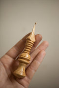Crochet Hook : Turned & Hand Carved Beech Hook size 3.5mm